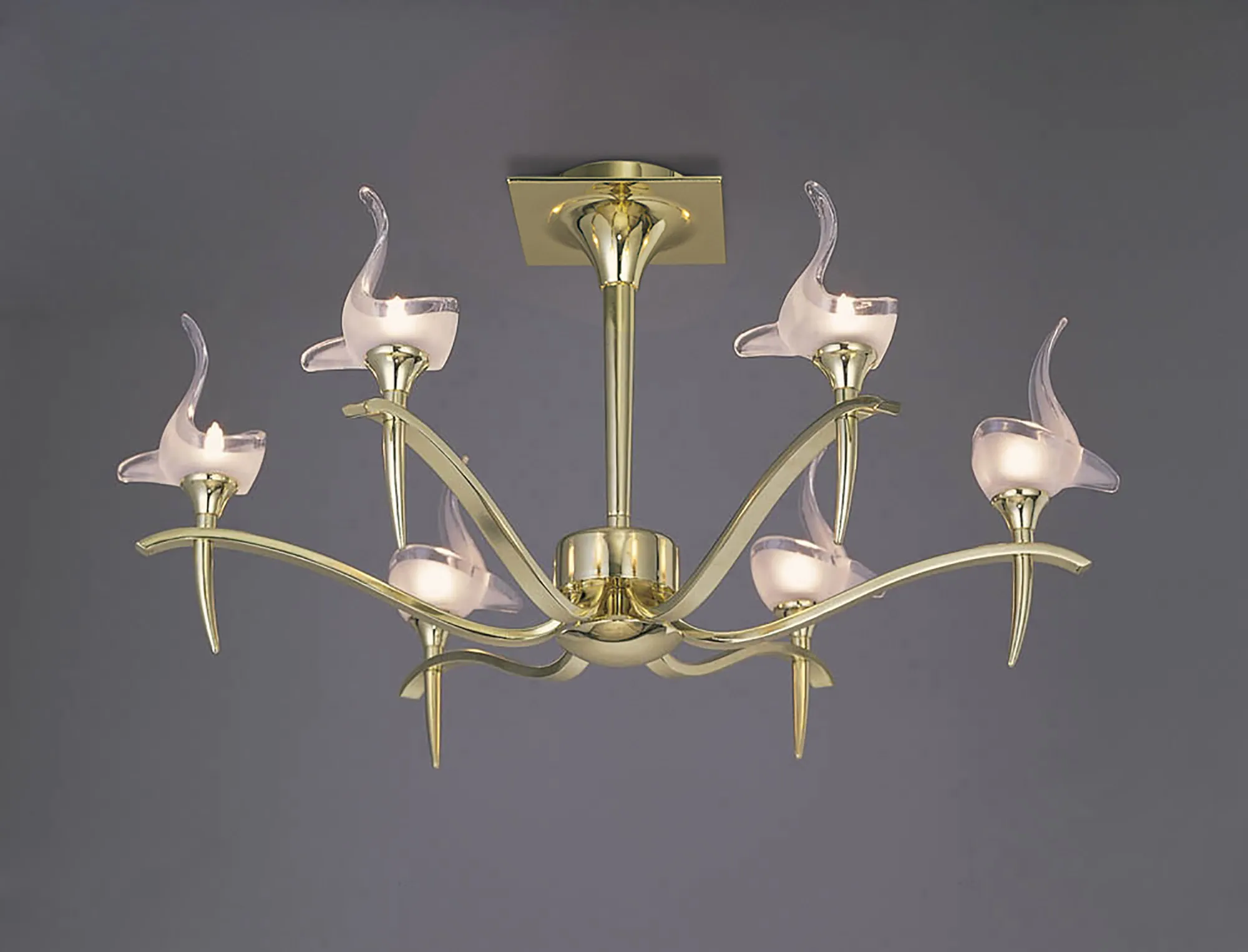 Viena Polished Brass Ceiling Lights Mantra Semi Flush Fittings